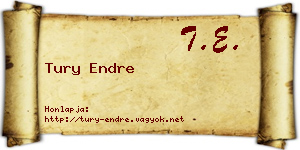 Tury Endre névjegykártya