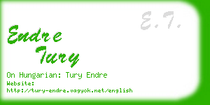 endre tury business card